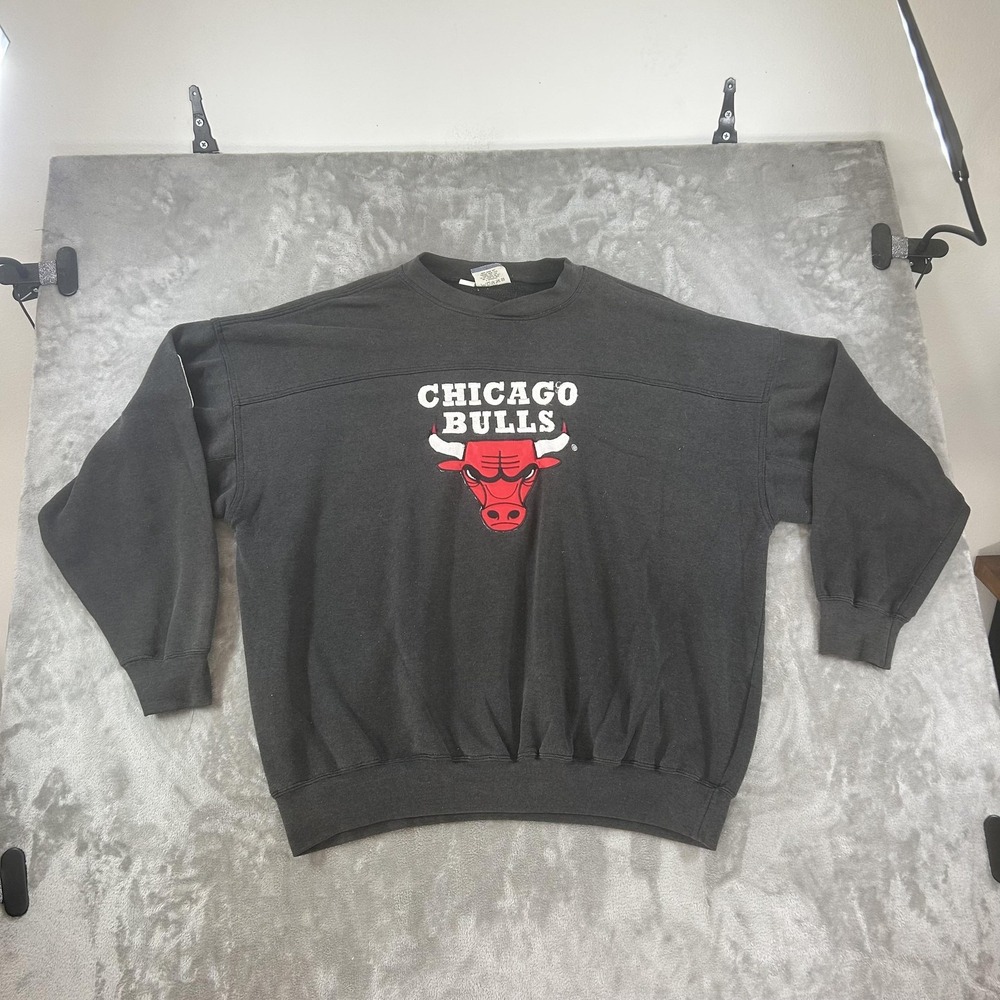 Vintage Chicago Bulls Sweatshirt Mens 2XL Black NBA Basketball VF Imagewear 90s